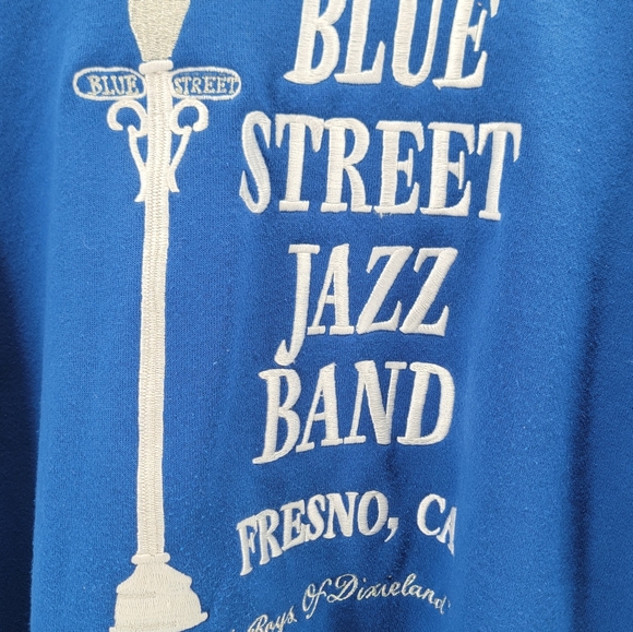 Vintage Blue Street Jazz Band Fresno California Santee Sweats Heavyweight XL - Picture 2 of 8